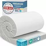 ELONEO Gel Topper 180x200cm, Matratzentopper aus 8 cm hohem Gel-Memory- Schaum, atmungsaktiver 3D-Netz Bezug, Bequeme Matratzenauflage für Bett und Boxspringbett inkl. Eckschlaufen