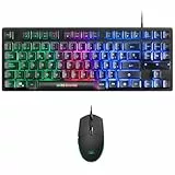 Mars Gaming MCPTKLES, Spanische Sprache, RGB Combo Tastatur & Maus 3200DPI, TKL Design