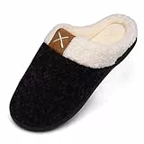 Mishansha Winter Hausschuhe Herren Gefüttert Pantoffeln Damen Warm Slippers Memory Foam Plüsch Violett 40/41