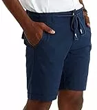 Leif Nelson Kurze Hose Herren Bermuda Leinen Shorts Leinenhose Stoffhose Leinenshorts Männer Sommerhose Jungen Freizeithose LN9490 Blau XXL