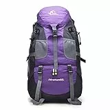 free knight 50 l wasserdichter ultraleichter Wanderrucksack, rahmenlos, Outdoor-Sport, Tagesrucksack, Reisetasche für Klettern, Camping, Touren, Bergsteigen, Angeln, violett, 50L UK
