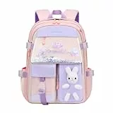 Myyunhx Rucksack für Mädchen - Treibsand Kühlschranktür Kawaii Schultasche für Schulkinder und Jugendliche (Rosa)