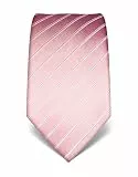 Vincenzo Boretti Herren Krawatte reine Seide Ton in Ton gestreift edel Männer-Design zum Hemd mit Anzug für Business Hochzeit 8 cm schmal/breit rosa