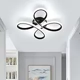 SENQIU LED Deckenleuchte, LED Deckenlampe Modern 30W 3400LM Acryl Blütenblätter Wohnzimmerlampe, Schwarz Deckenbeleuchtung Led für Schlafzimmer Badezimmer Küche Gang Balkon, 6500K, Kaltweiß