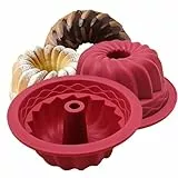 Mlying Gugelhupfform Silikon 2 Stück Gugelhupf Backform Wiederverwendbare Ø 12 cm antihaftende Silikon Backform Gugelhupf für Kuchen, Götterspeise, Gelatine, Brot