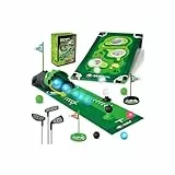 TERRAMUS 3-in-1 Kinder Golfset mit Dinosaurier Automatischem Ballrückgeber, Golf Cornhole-Brett, LED-Leuchtbällen,Putting-Matte,Mini Golf für 3-8 Jahre,Indoor Golfspielzeug Geschenk für Jungen Mädchen