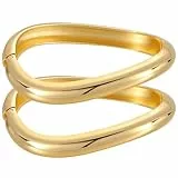 Emibele Gold Armreifen für Frauen, 2PCS Unregelmäßige Chunky Gold Armband Scharnier Offen für Frauen, Breiten Arm Manschette Minimalist Chunky Schmuck Geschenke für Valentinstag Weihnachten Geburtstag