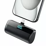 Feob Mini Power Bank 5200mAh für iPhone 16/15 Serie, PD Schnellladung Powerbank USB C Externer Akku mit LCD-Display, Kompatibel mit iPhone 16/15 Plus Pro Max,Samsung S24/S23,USB C Android Telefone usw