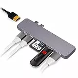 MMOBIEL 7-in-1-USB-C-Hub für MacBook Pro/Air Doppelter USB-C – Thunderbolt 3 5K 60HZ – Adapter