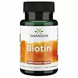 Swanson, Biotin, 100 glutenfreie Kapseln, 5000mcg Vitamin B7 (Biotin) je Dosis, Sojafrei, GMO frei, Geschmacksneutral
