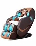 RelaxRelife Massagesessel, Ganzkörpermassage Stühle mit Zero Gravity 3D Massage Intelligent Body Scan Detection SL Track Fußmassage zurück Wärme Bluetooth Lautsprecher Braun