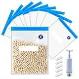 Vakuumbeutel, Vacuum Storage Bags Beutel, Luftdichte Beutel, 10 Stück 22 x 28 cm Sous Vide Beutel mit Pumpe Gefrierbeutel Wiederverwendbar Vakuumgaren Vakuumbeutel Lebensmittel Reißverschluss