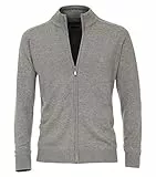 CASAMODA Herren Strickjacke unifarben 004450 Aufgesticktes Logo, Grau - Uni (713), L