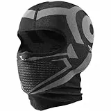 WTACTFUL Sturmhaube Motorrad Sommer Atmungsaktiv Vollgesichtsmaske Motorrad Maske für Herren Damen Winter Fahrrad Snowboarden Kurz Schwarz