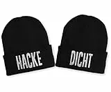 tshirtladen Hacke & Dicht Beanie 2er Set| Unisex Strickmütze | Weiche und warme Wintermütze | SoftTouch OneSize für Erwachsene | Gestickt