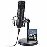 DOCKIN® MP2000 Kondensator Mikrophon für PC, Gaming, Podcast & Streaming - USB Standmikrofon für Aufnahmen - Mikrofon mit schwerem Ständer [Volle Ausstattung & Beste Klangqualität] - Microphone PC