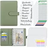 KONVINIT Budget Planner Deutsch,A6 Budget Binder mit Geldumschläge und Budget Blätter,Finanzplaner Umschlagmethode für Sinking Funds Geld Sparen,Bugetplaner Startset,Grün