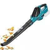 Laubbläser Akku Kompatibel mit Makita Akkus 18V, 219 km/h 5-Gang Geschwindigkeit, 28000RPM Bürstenlosem Motor Akku-Laubbläser für Terrassen Rasenpflege Laubblasen (Schwarz Ohne Batterie)