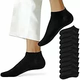 NUOZA Socken Damen 35-38 Sneaker Socken 10 Paar Socken Kurze Herrensocken Sportsocken Baumwolle, 201-Schwarz