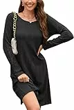 STYLEWORD Strickkleid Damen Kleid Langarm Herbstkleid Pulloverkleid Elegant Herbst Tunika Winterkleid