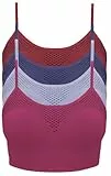 4er Pack - Nahtloser Kühlender Front Komfort BH ohne Polster und mit verstellbaren Trägern für Sport, Freizeit und Beruf