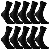 10 Paar Socken Herren Damen Schwarz Business Socken Baumwolle 70201T (Schwarz 39-42)