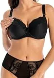 Teyli Damen Still BH - BH Bügel - BH Grosse Grössen Umstandskleidung mit Spitze - Still BH Große Brüste - Damen-BHS Stillen - Frauen Bra Schwarz 80G