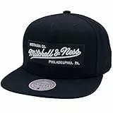 Mitchell & Ness 2 Tone Box Logo - Flat Visor Snapback Basecap, Black-White