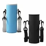 2 Stück Wasserflaschenhüllen mit Abnehmba Verstellbar Tragegurt Thermohalter Tasche Tragbares Tragetasche für Wasserflaschen Universal Trinkflasche Tasche Hülle für Laufen Trekking