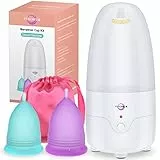 YTYOMUR Menstruationstassen-Dampfsterilisator mit 2 wiederverwendbaren Menstruationstassen, Periodentassen-Reiniger-Waschset