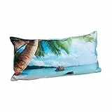Relaxdays Badewannenkissen Strand, Nackenkissen Badewanne mit Saugnäpfen, Reisekissen weich, HBT: 10 x 37 x 17 cm, bunt