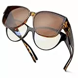 Face Shadow Polarisiert Überzieh Sonnenbrille Damen über Normale Brille, Überbrille für Brillenträger UV400 Schutz Übergroß, Ultra Leicht Fahren Angeln