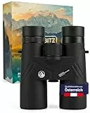 ZIRBITZ® HD Fernglas 10x42 leistungsstark & IPX7-wasserdicht - Outdoorfernglas stufenlos einstellbar für Wandern, Reise, Jagd & Vogelbeobachtung - Robuster Feldstecher für Erwachsene & Jugendliche