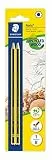 STAEDTLER Bleistift Noris 120, Made from Upcycled Wood, Härtegrad B, Rutschfeste Soft-Oberfläche, hohe Buchfestigkeit, hohe Qualität Made in Germany, Blisterkarte mit 2 Stück, 120-1 BK2D