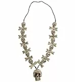 W WIDMANN MILANO Party Fashion 8597N - Kette mit Totenköpfen und gekreutzten Knochen, Halskette, Accessoire, Skelett, Karneval, Halloween
