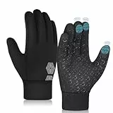 AOTOW Kinder Handschuhe Winter Thermo Laufhandschuhe - Touchscreen Fahrradhandschuhe Warme Fahrrad Handschuh Warm Winddichte Kinderhandschuhe Sport Gloves für 4-12 Jahre Kind Jung Mädch