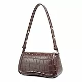 CLUCI Handtasche Damen, Klein Umhängetasche für Damen aus PU Leder, Modische Schultertasche mit verstellbarem,Kaffee