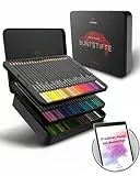 LIEBERGE Premium Buntstifte Set in Metallschatulle – 72 Farben – hochpigmentierte Colored Pencils – bruchsicher, weiche Farbabgabe | Malstifte für Erwachsene, Kinder und Künstler (Metallschatulle)