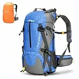 Lixada Trekkingrucksack Wanderrucksack Reiserucksack Rucksack 50L Wasserabweisend mit Regen Abdeckung