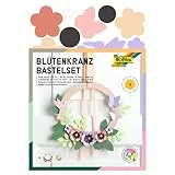 folia 21904 - Bastelset Blütenkranz, Komplettset für 3 Kränze in unterschiedlichen Größen mit Papierblüten, zur zeitlosen Dekoration