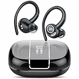 VKROBAG Wireless Earbuds Sport, Bluetooth 5.3 Kopfhörer mit ENC Noise Canceling Mikrofon, 48H Bluetooth Ohrhörer mit Ohrbügel, LED-Display, IPX7 Wasserdicht Wireless Ohrhörer für Laufen, Fitnessstudio