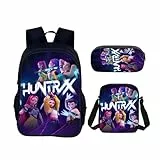 Generisch K Pop Demon Hunters Schulrucksack Mädchen & Jungen Teenager Schwarz - Wasserdichter Leichter Rucksack Rucksack Damen & Herren für Schule