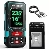 Laser Entfernungsmesser 100m/330ft, MiLESEEY Wiederaufladbares Multifunktions-Lasermessgerät mit digitalem Neigungssensor, ±2mm Genauigkeit, App-Konnektivität, 2,4' IPS-Display, inkl. Batterie