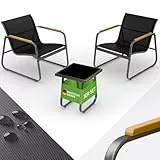 Blumtal Gartenmöbel Set 3er - Balkonmöbel Set für 2 Personen - 2 x Sessel + 1 x Tisch - Stahl Garten Möbel - Balkon Lounge Gartenmöbel - Gartenlounge - wetterbeständige Terrassenmöbel Anthrazit