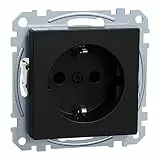 Schneider Electric Merten Schuko-Steckdose, Berührungsschutz, Steckklemmen, System M, schwarz matt, Artikelnummer MEG2300-0403