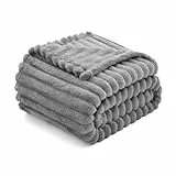 MIULEE Kuscheldecke Flauschig Decke Fleecedecke Flanell Einfarbig Wohndecken Couchdecke Flauschig Überwurf Mikrofaser Tagesdecke Sofadecke Blanket Für Sofa Schlafzimmer 60x80Inch 150x200cm Grau