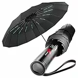 MidingChai Knirps Regenschirm Sturmfest Groß, UV Schirm, Regenschirm Automatik Auf und Zu, Sonnenschirm Tragbar, XXL Sonnenschirm Unterwegs für Golf, Reisen & Freizeit für Herren und Damen (Schwarz)