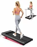 DeerRun Walking Pad mit 6% Steigung für Zuhause und kleine Wohnungen, Platzsparendes Unter Schreibtisch Laufband mit App bis 136 kg