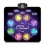 GOLDGE Tanzmatte Kinder - Geschenk Mädchen Jungen 3-12 Jahre, Wiederaufladbar Tanzmatte mit 8 LED Leuchten und Bluetooth, Musikmatte Geburtstag Weihnachten Spielzeug