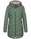 Sublevel Damen Winter Jacke Mantel Parka Steppjacke Steppmantel Wintermantel, Farbe:Forest-green, Größe:S 36